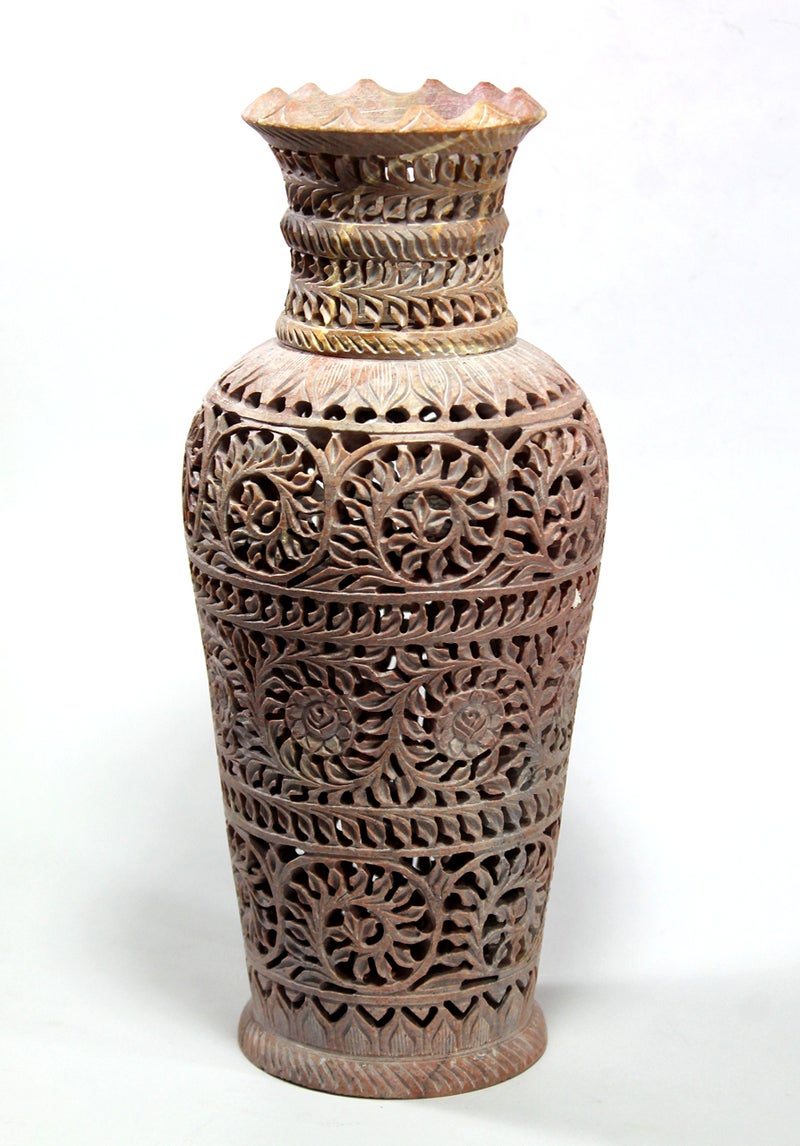 StonKraft Stone Flower Vase Pot (12 Inches) Marble  Marble - Image 4