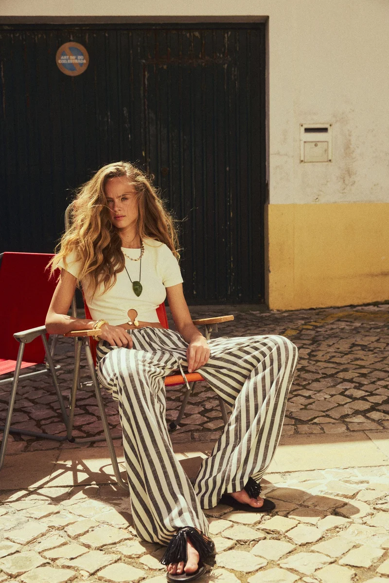 H&M Linen-blend drawstring trousers