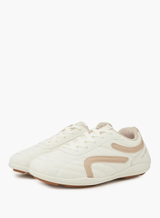 Styli Off White Lace-Up Retro Style Sneakers