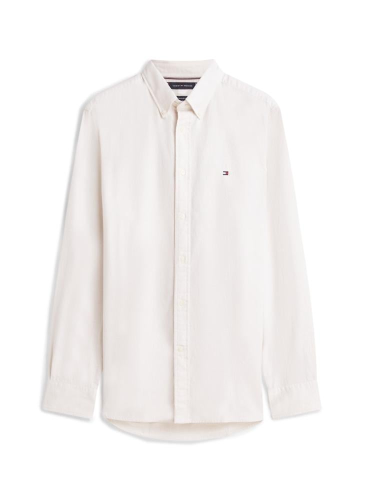TOMMY HILFIGER Brushed Linen Twill Regular Fit Shirt - Image 5