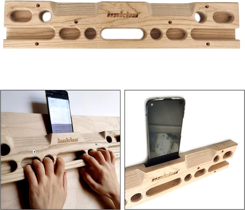 klarako Wooden Climbing Hangboard Slopers Grip Fingerboard Fingers Pinch Strength Trainer Rock Climb Forearm Training Board Grip Gripper - Image 2