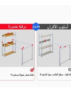 AGD Computer Desk with Storage Shelves Home Office Desk with Bookshelf Study Writing Table Corner Desk PC Laptop Desk with Strong Legs (120 * 55 * 110 cm)  - Image 4