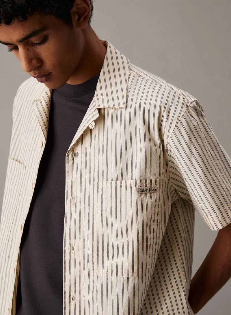Calvin Klein Jeans  Cotton Poplin Short Sleeve Shirt for Men | Best Price UAE
