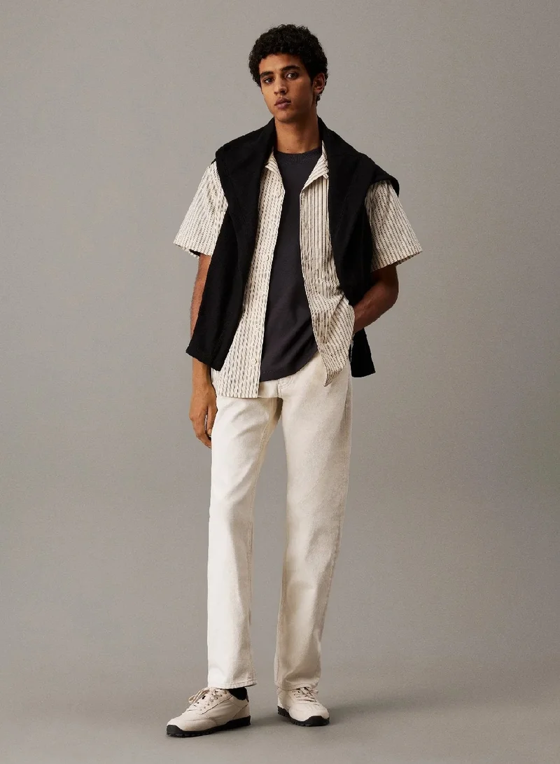 Calvin Klein Jeans  Cotton Poplin Short Sleeve Shirt for Men | Best Price UAE