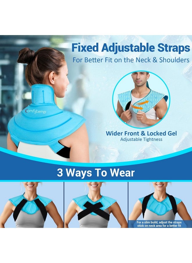 Comfytemp Ice Pack for Neck Shoulders Pain Relief with Straps, FSA HSA Eligible, Reusable Gel Shoulder Ice Pack Wrap, Cold Compression Physical Therapy Recovery for Upper Back, Cervical Injuries (S) - Image 4
