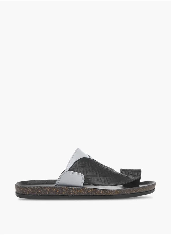 LBL by Shoexpress Men Textured Slip-On Arabic Sandals with Toe Loop Ramadan Collection