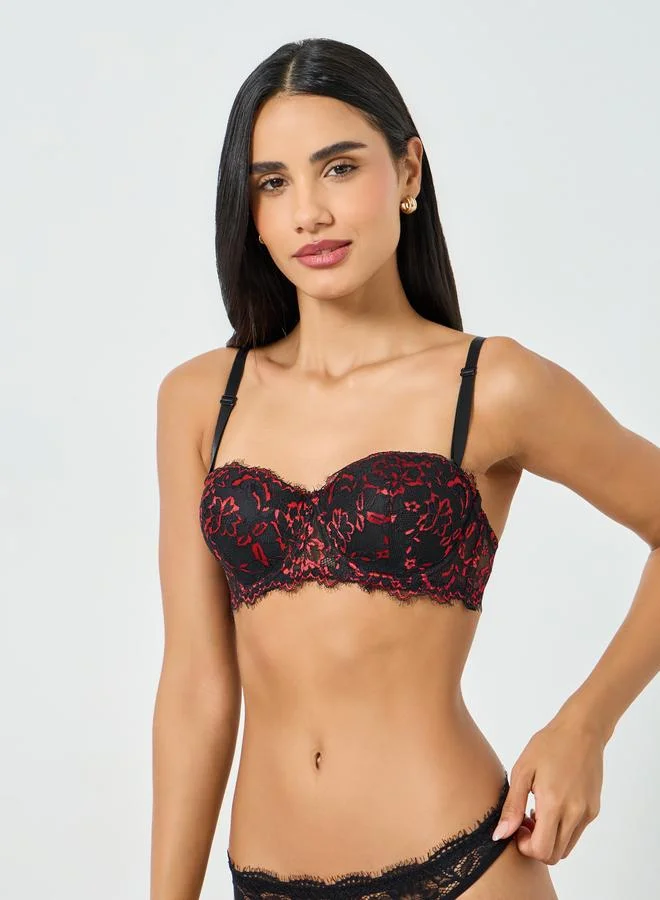 تايك تو صدرية دانتيل بأسلاك وحشوة متعددة الطرق