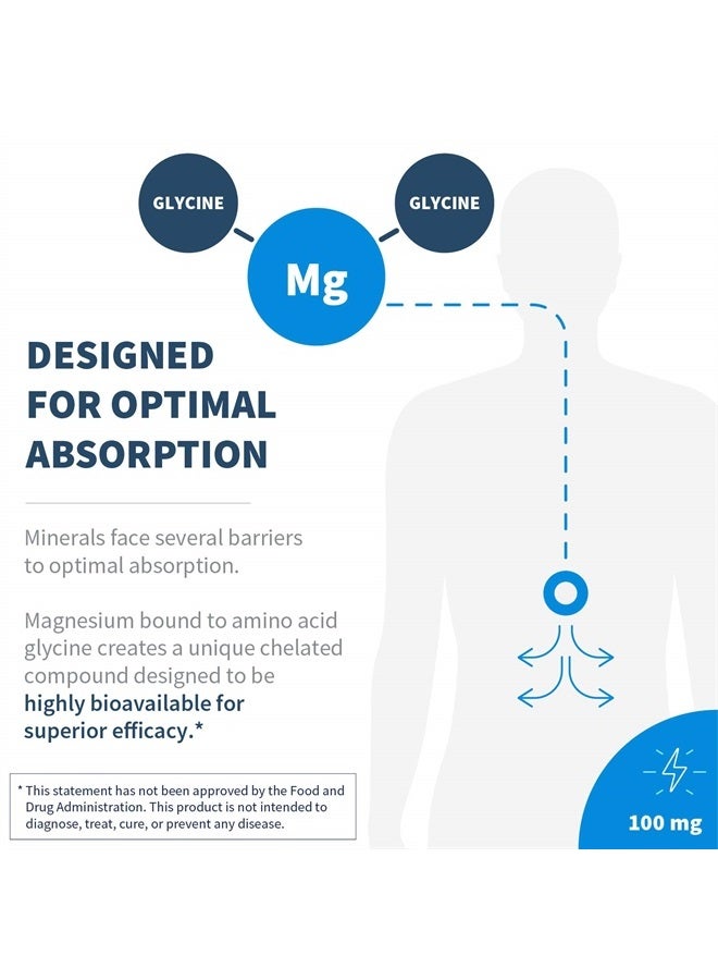 Klaire Labs Magnesium Glycinate Complex - 100mg Bisglycinate Blend to Support Bone Health & Rest - Chelated for Improved Absorption - Gluten-Free & Hypoallergenic (100 Capsules) - Image 3