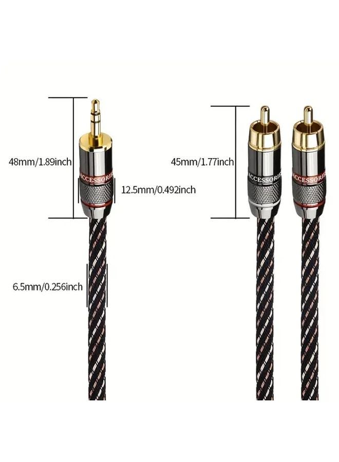 Premium 3 5mm to 2 RCA Cable 3m Gold Plated for Amplifier Speaker Home Theater - Image 4