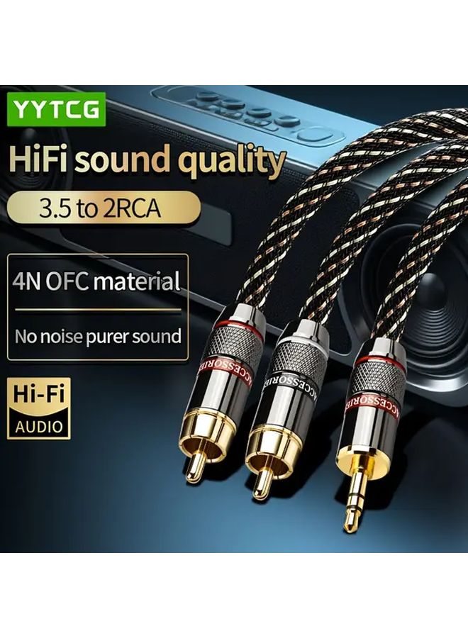 Premium 3 5mm to 2 RCA Cable 3m Gold Plated for Amplifier Speaker Home Theater - Image 3