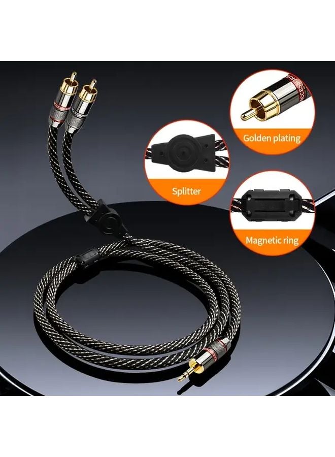 Premium 3 5mm to 2 RCA Cable 3m Gold Plated for Amplifier Speaker Home Theater - Image 5