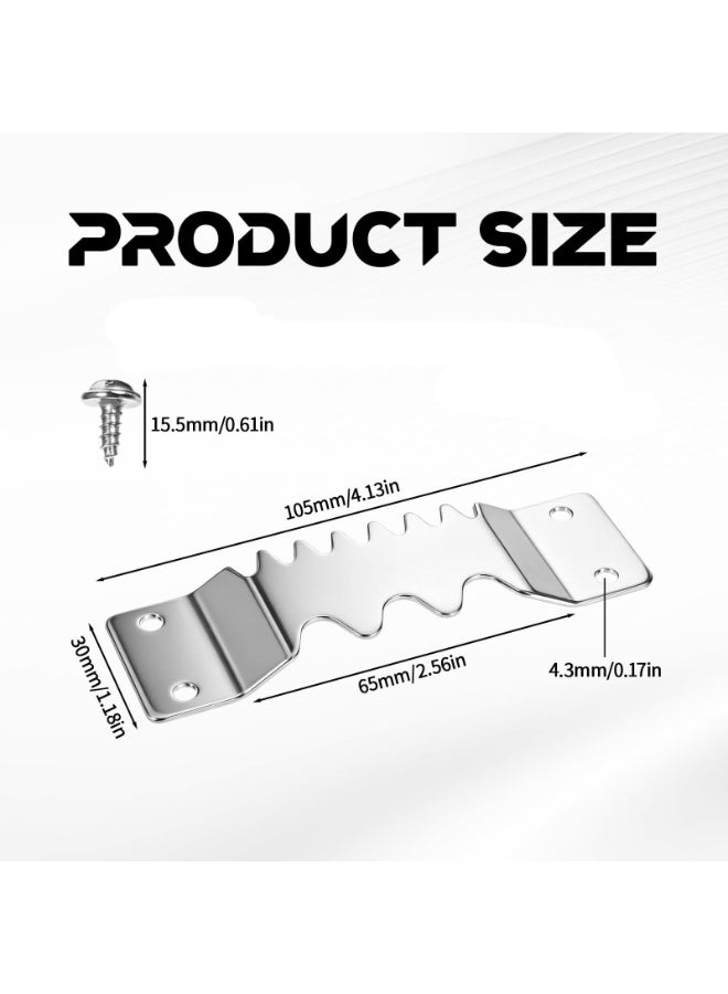 4 Pcs Heavy Duty Sawtooth Picture Hangers, Silver Iron Frame Hooks with Screws, 300 lbs Load Bearing for Paintings Canvas Clocks Wall Decor - Image 2