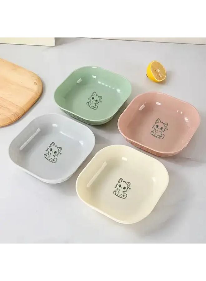 4 Piece Set Cat Bowls Leak Proof Anti Fatigue Shallow Pet Food Dish Set - Image 2
