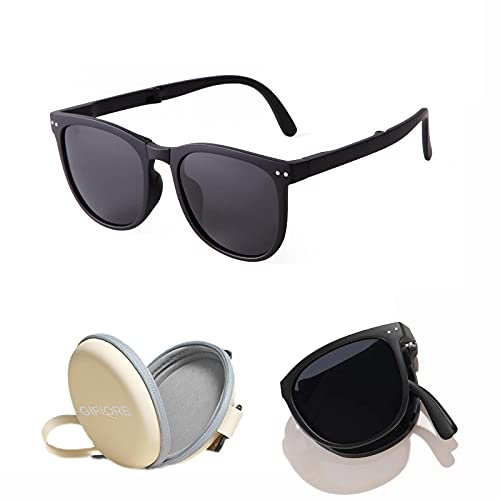 GIFIORE Folding Polarized Sunglasses for Women Men Foldable Sun Glasses for Driving Black Shades with Case,Ultralight,19g - Image 5
