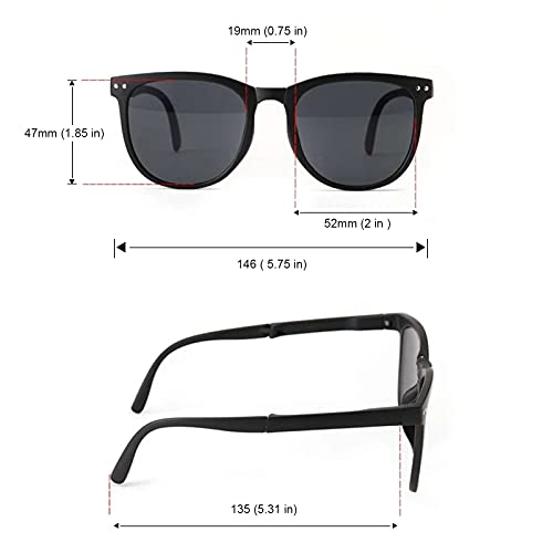 GIFIORE Folding Polarized Sunglasses for Women Men Foldable Sun Glasses for Driving Black Shades with Case,Ultralight,19g - Image 3