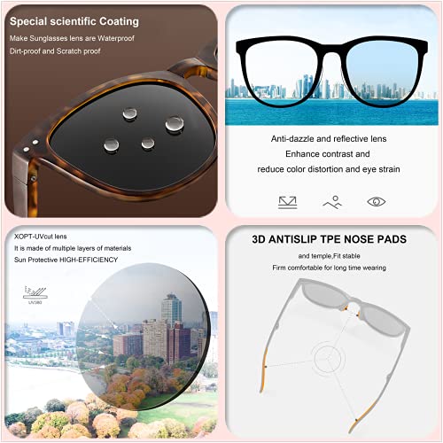 GIFIORE Folding Polarized Sunglasses for Women Men Foldable Sun Glasses for Driving Black Shades with Case,Ultralight,19g - Image 4