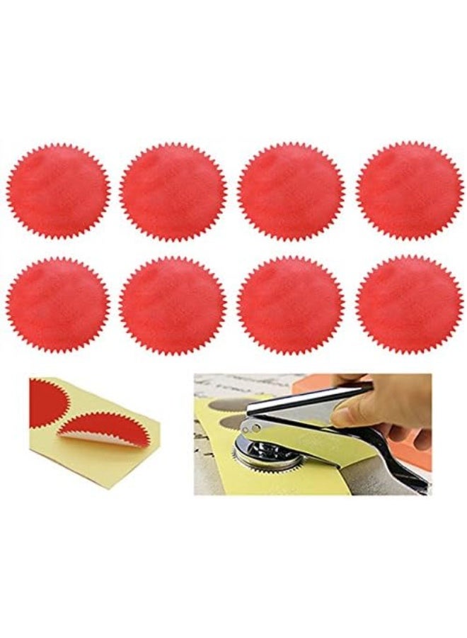 MNYR 100pcs RED Vintage Embosser Stamp Sealing Blank Certificate Self-Adhesive Seal Stickers - Image 1