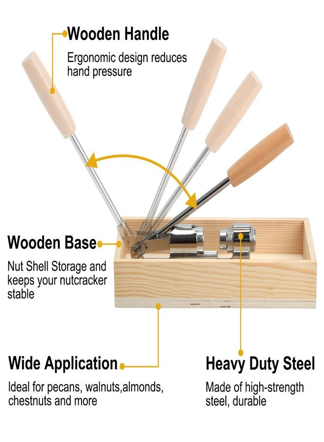 Zalaxt Manual Nut Cracker for Walnuts, Chestnuts, Almonds, Pecans, Hazelnuts with Wooden Storage Base - Image 2