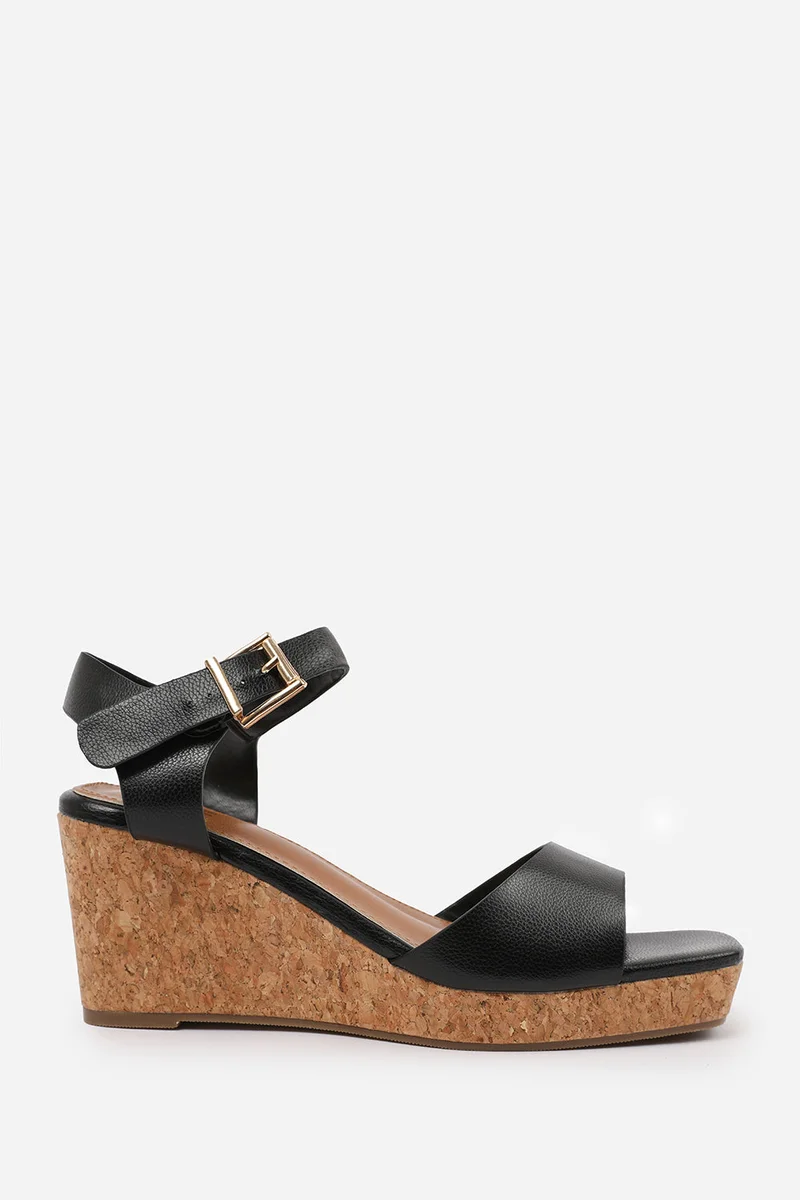 Where's That From 'Imelda' Wedge Sandals With Buckle Ankle Strap