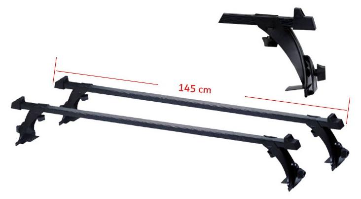 Universal Car Roof Rack Cross Bar With Bracket Clip, Black 145Cm