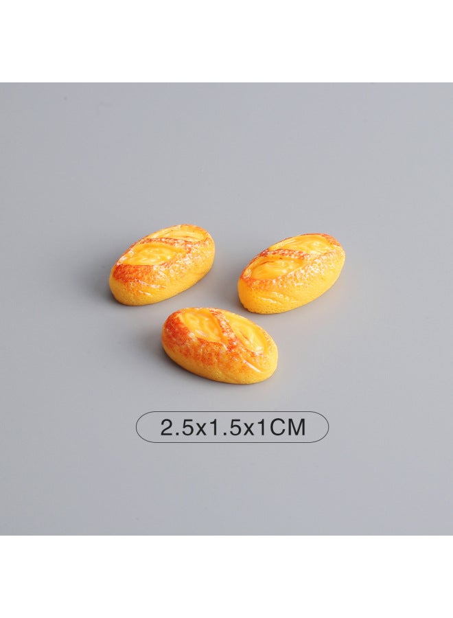 Mini Bread Rack Miniature Simulation Bread Food Play Dessert Model Ornaments Resin Food Children's Play Toys-Color:Xy10-one Bread  - Image 1