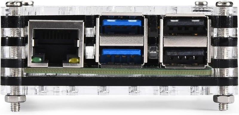 Rpi shop - Black Stripped Layer Acrylic Case for Raspberry Pi 5, with Fan and Heatsinks Compatible with Raspberry Pi 5 4GB/8GB, 9 Layers, Also Compatible with Cooler Module - Image 4
