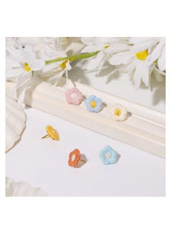 Y&D Embroidery Flower Thumb Tacks Decorative Push Pins Color CorkBoard Thumbtacks for Photo Wall Featue Whiteboard Cork Board Map Bulletin Office 60 Pcs  - Image 2