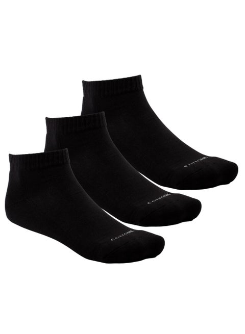 Cottonil Pack of 3 Half Towel Socket Cotton Socks - Black