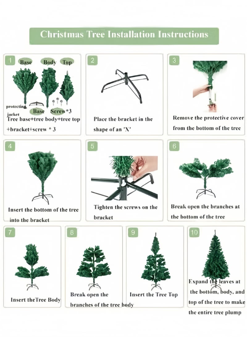 GGEROU أشجار عيد الميلاد الاصطناعية 4 قدم شجرة عيد الميلاد من مادة PE و PVC مع 260 طرف فرع وقاعدة معدنية قابلة للطي - Image 4