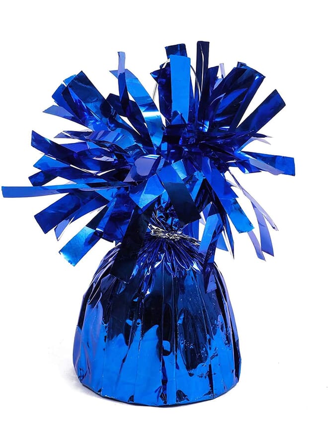 Party Time 1 Pc Blue Balloon Weights Foil Tinsel Metallic Balloon Weights Heavy Blocks For Birthday Party Decorations Supplies Props - Image 2
