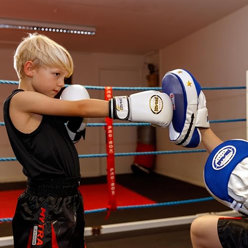 Farabi Sports Kids Boxing Gloves 4, 6, 8-oz Boxing Gloves for Kids Junior Boxing Gloves Youth Boxing Gloves Boys and Girls Boxing Training Gloves for MMA Muay Thai & Punching Bag (White/Black, 4-oz) - Image 3