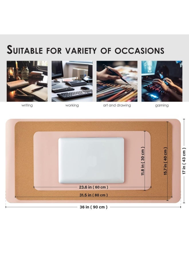 WinCheer Large Desk Pad, Non-Slip PU Leather Desk Mouse Pad Waterproof Desk Pad Protector, Dual-Side Use Desk Writing Mat for Office Home, 80cm x 40cm - Image 5