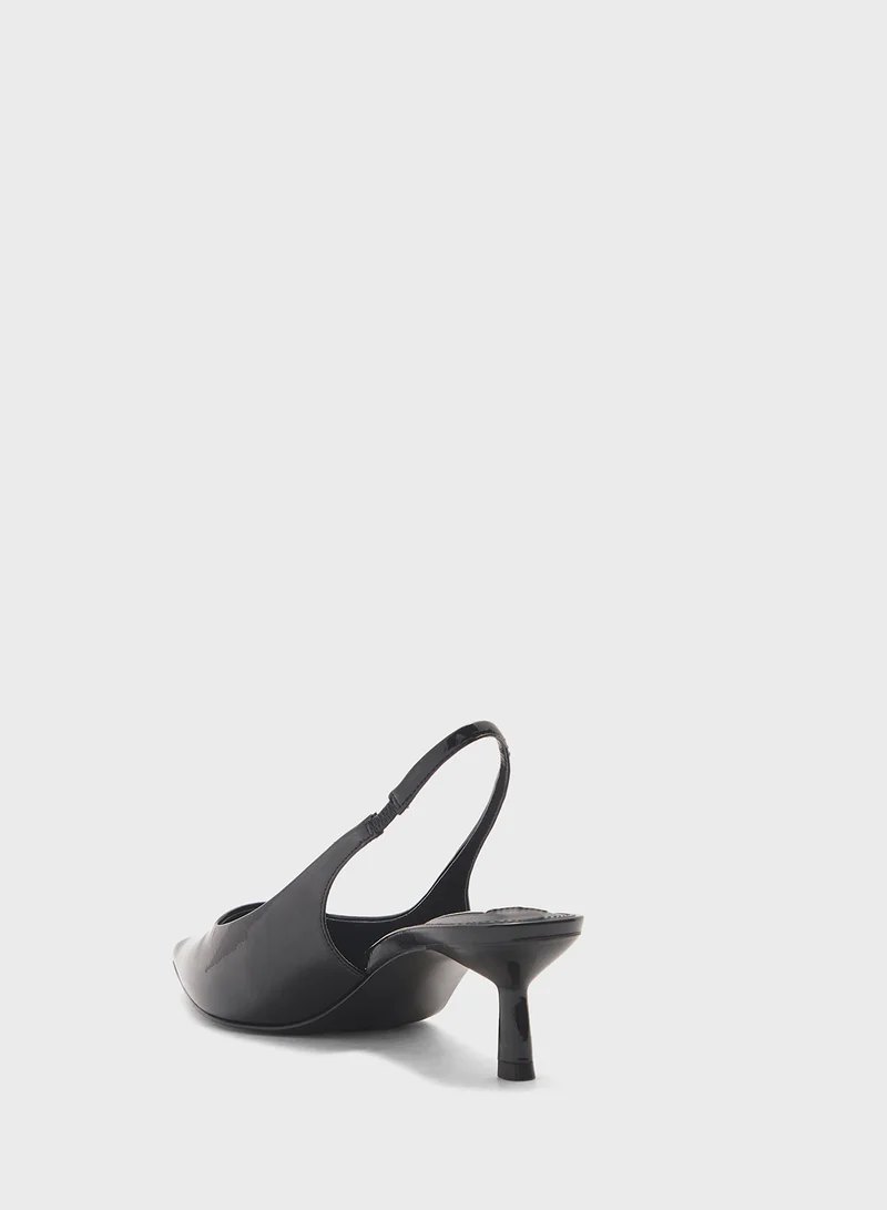 STEVE MADDEN Aliz Pointed Toe Sling Back Mid Heel Pumps