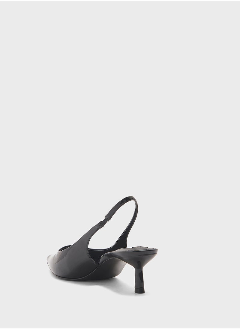 STEVE MADDEN Aliz Pointed Toe Sling Back Mid Heel Pumps  - Image 3