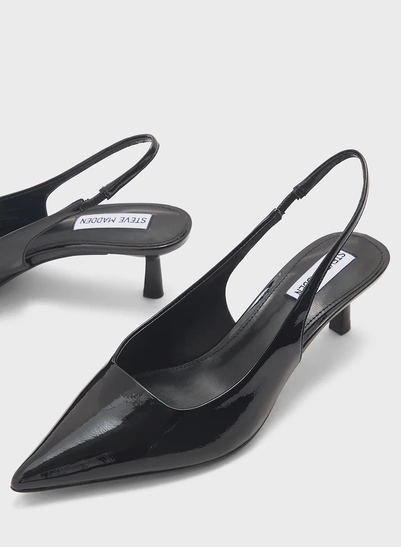 STEVE MADDEN Aliz Pointed Toe Sling Back Mid Heel Pumps