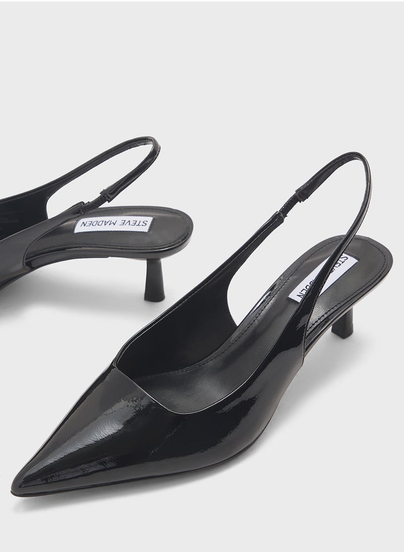 STEVE MADDEN Aliz Pointed Toe Sling Back Mid Heel Pumps  - Image 4