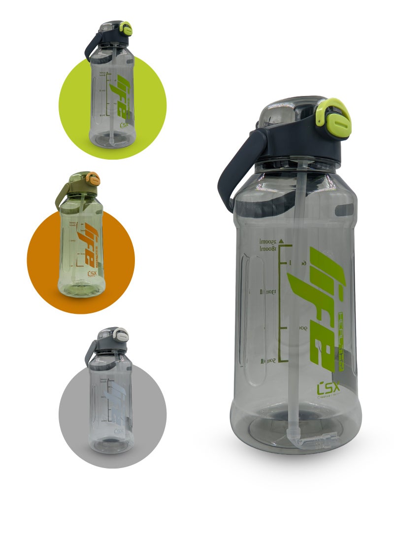 Generic Premium 2.5L Water Bottle with Green Typography (Detachable Straw)  - Image 5