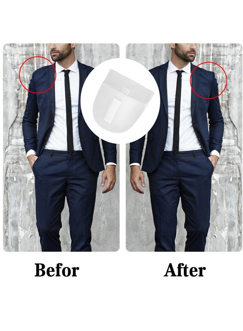 Pairs Set-in Shoulder Pads,  Covered Set-in Shoulder Pads, Breathable Sponge Pads Shoulder Enhancer Sewing Supplies for Women Men Blazer Suit Coat Jacket Clothes Sewing Accessories (Black + White)  - Image 4