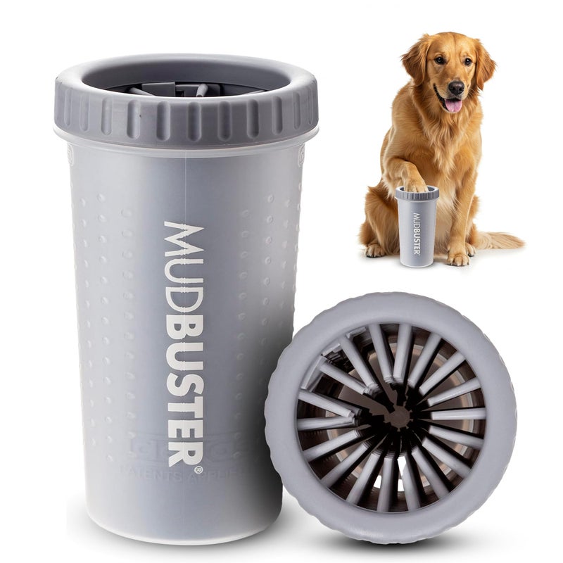 Dexas MudBuster Portable Dog Paw Cleaner Premium Quality Large Gray Pet Accessory