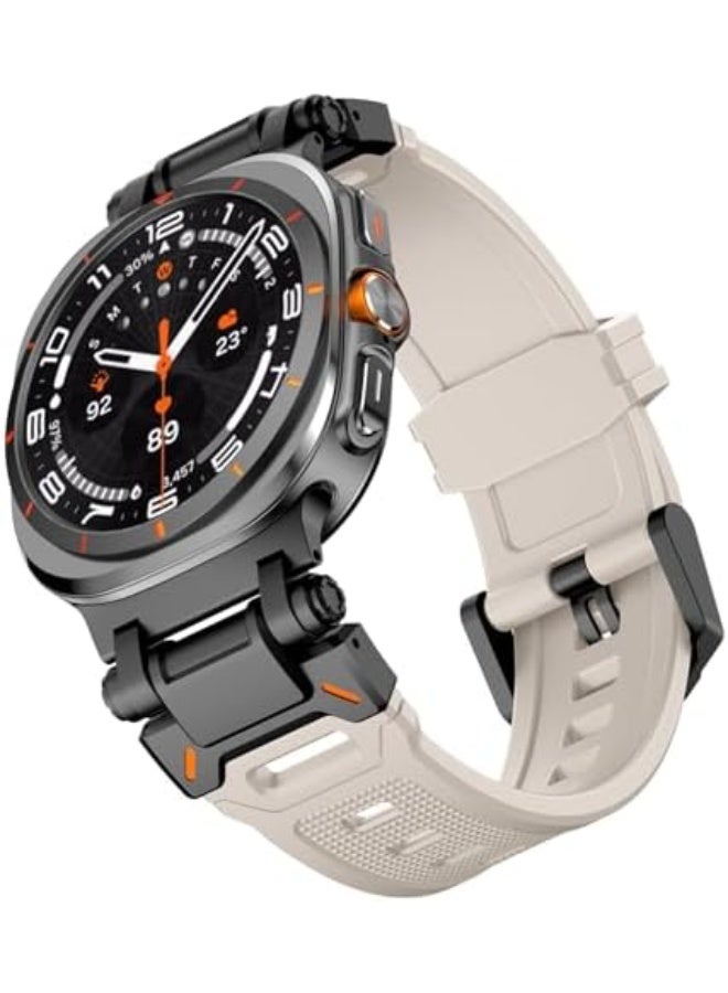 Compatible with samsung galaxy watch ultra 47mm Band for Men,Rugged TPU Silicone Sport Strap with Stainless Steel Connector for galaxy ultra 47mm bands - Image 1