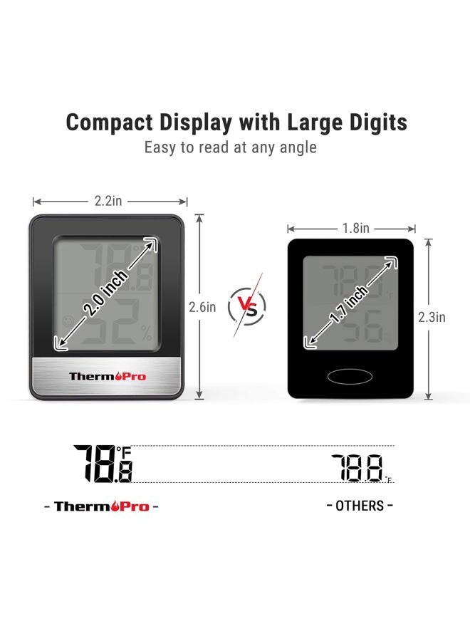 ThermoPro TP49 مقياس رطوبة رقمي مقياس حرارة داخلي مقياس رطوبة مقياس حرارة الغرفة مع مراقب درجة الحرارة والرطوبة مقياس حرارة ميني مقياس رطوبة - Image 4