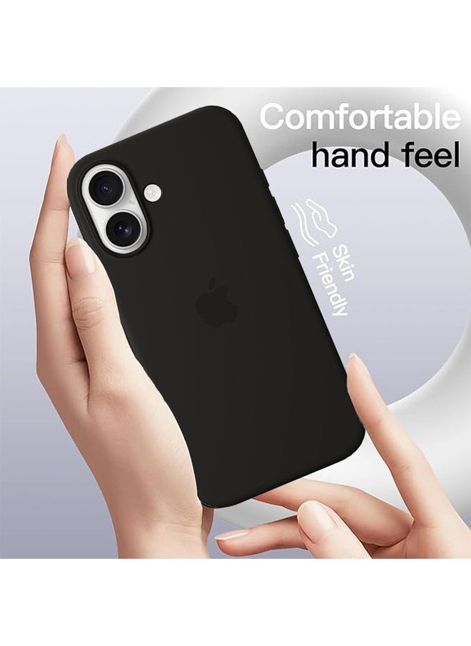 Generic Silicone Case for iPhone 16 6.1 Inch, Liquid Gel Silky Soft Touch, Shock Absorbing Phone Cover with Camera Lens Full Protection, Black  - Image 5