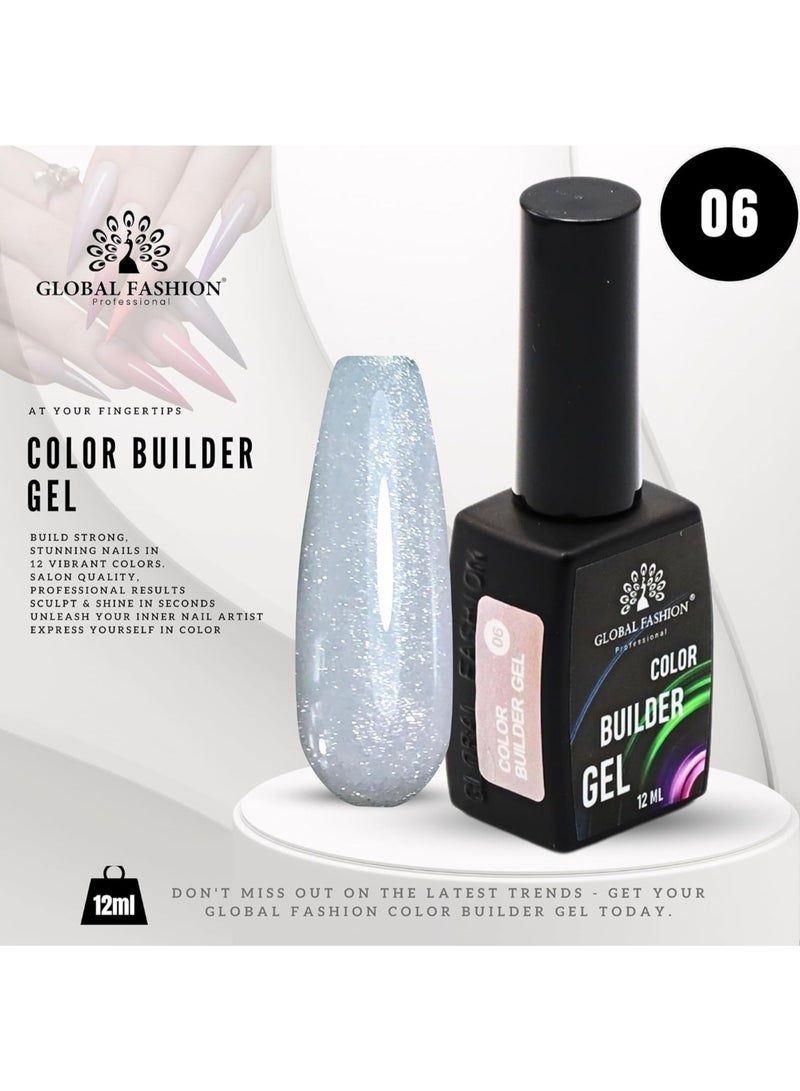 GLOBAL FASHION Professional Color Builder Gel 12Ml - Long-Lasting, Chip-Resistant Manicure  (Color 06)  - Image 2