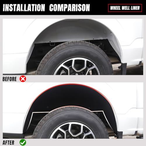 Liouedf Rear Wheel Well Guards Compatible with F150 2021-2024 (Excludes Raptor), Rear Inner Wheel Well Guards Mud Guard Flaps - Image 3