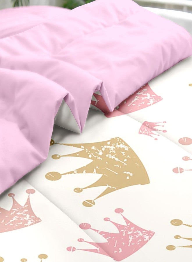Pamnest Comforter Set Full Size, Cute Kids Crown 7 Pcs Bedding for Kids and Adults, Pink Princess Girls Bed Sheet Sets with Fitted Sheet 2 Pillowcase & 2 Sham for Bedroom Bed Decor - Image 5
