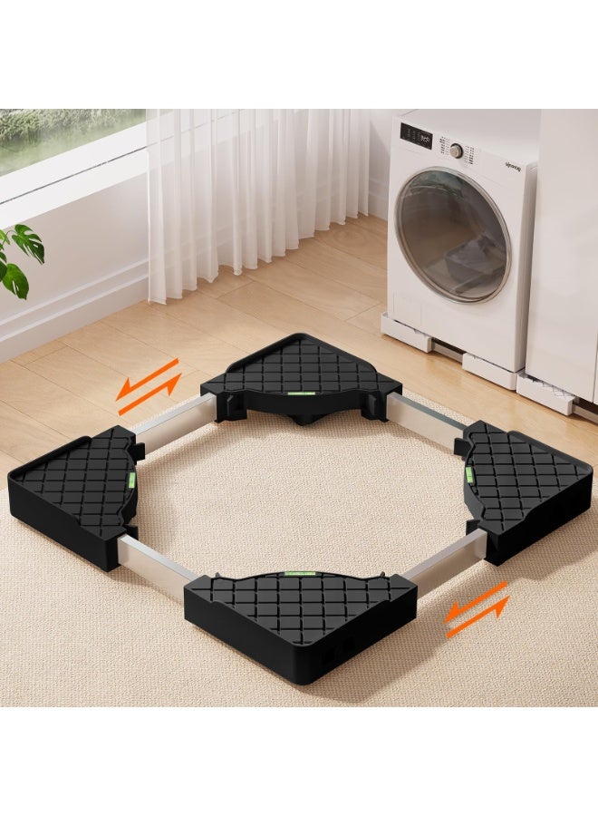 تقنية الربط الصاعد قاعدة قابلة للتعديل للأجهزة المنزلية الثقيلة مع 4 زوايا مانعة للانزلاق وأنابيب من الفولاذ المقاوم للصدأ – منصة متحركة عالمية للغسالات والثلاجات والأثاث - Image 1