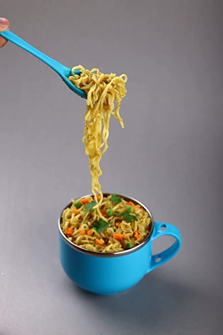 KIDINGTON Maggi Noodles & Soup Bowl with Spoon, Airtight Leakproof Lid, Handle,Spoon Holder, Stainless Steel Soup-tok Stainless Steel Storage - Image 4