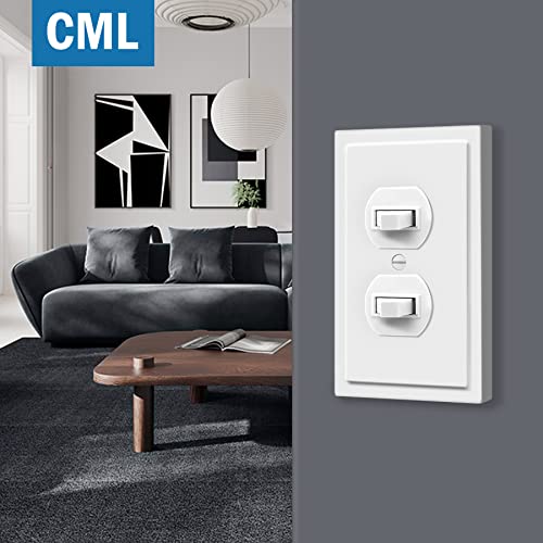 CML Hardware CML Modern Framed Single Duplex Wall Plate, 20 Pack Decorative Outlet Covers, 1-Gang Switch Plates, Impact Resistant Polycarbonate, Standard Size 3.15”X 4.87”, White - Image 4