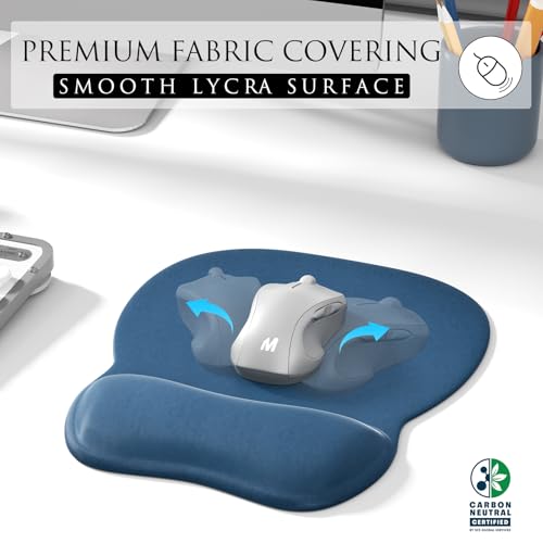 MROCO Ergonomic Mouse Pad with Gel Wrist Rest, Comfortable Mousepad with Smooth Wrist Support Surface and Non-Slip PU Base for Pain Relief, Computer, Laptop, Office & Home, 9.4 x 8.1 in, Navy Blue - Image 2