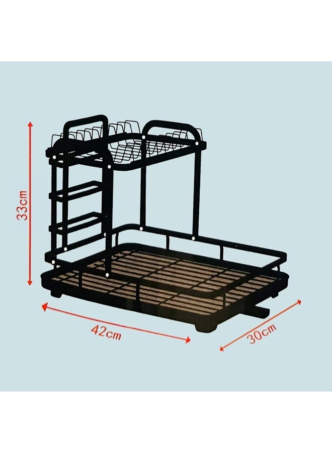 SHEE ONE 3-Tier Dish and Cup Drying Rack with a modern, practical design that fits every kitchen with a smart water drainage system  - Image 4